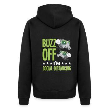 Insekten - Unisex Premium Bio Zip Hoodie - Schwarz - Hinten - Nico (187cm)