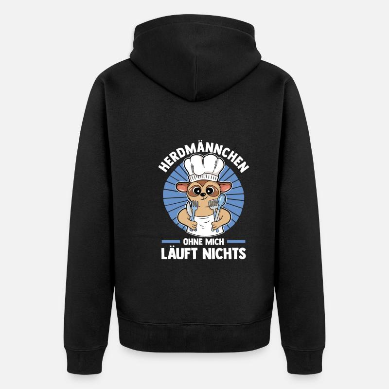 Erdmännchen Herdmännchen - Unisex Premium Bio Zip Hoodie - Schwarz
