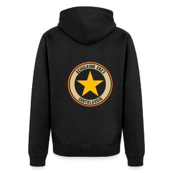 Schulkind 2023 Schulbeginn Einschulung - Unisex Premium Bio Zip Hoodie - Schwarz - Hinten - Nico (187cm)