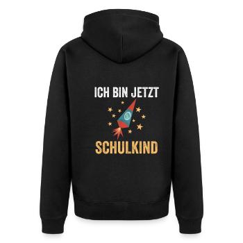 Schulkind Schulbeginn Erste Klasse Rakete Einschul - Unisex Premium Bio Zip Hoodie - Schwarz - Hinten - Nico (187cm)