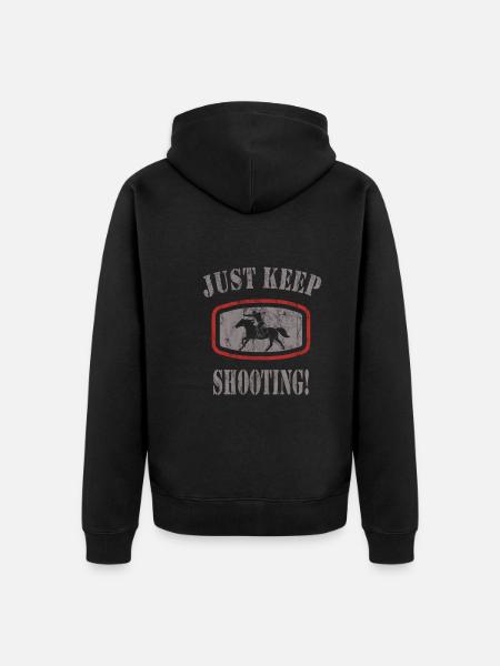 Horseback Archery - Unisex Premium Organic Zip Hoodie - black