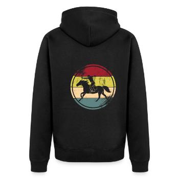 Horseback Archery - Unisex Premium Bio Zip Hoodie - Schwarz - Hinten - Nico (187cm)