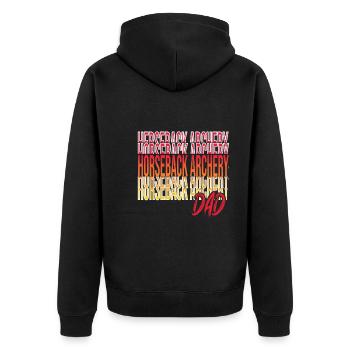 Horseback Archery - Unisex Premium Bio Zip Hoodie - Schwarz - Hinten - Nico (187cm)