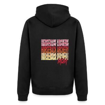 Horseback Archery - Unisex Premium Bio Zip Hoodie - Schwarz - Hinten - Nico (187cm)