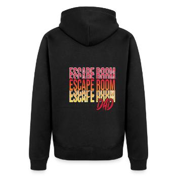 Escape Room - Unisex Premium Bio Zip Hoodie - Schwarz - Hinten - Nico (187cm)