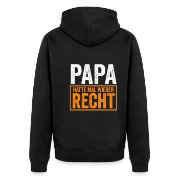 Vater Vatertag Papa - Unisex Premium Bio Zip Hoodie - Schwarz - Hinten - Nico (187cm)