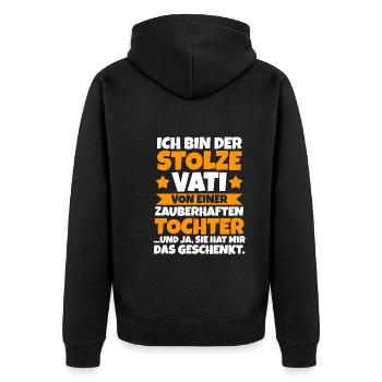 Vater Tochter Vatertag Papa - Unisex Premium Bio Zip Hoodie - Schwarz - Hinten - Nico (187cm)