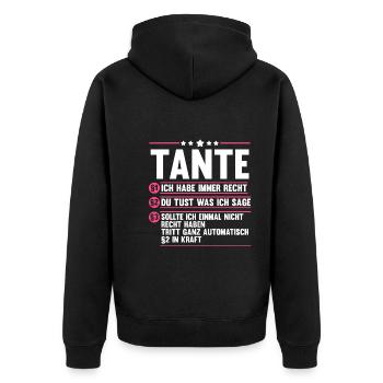 Godmother Aunt - Unisex Premium Organic Zip Hoodie - black - Back - Nico (187cm)
