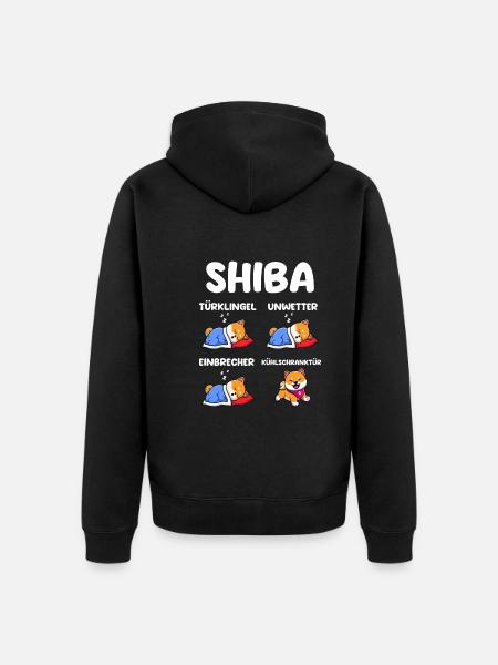 Hund Shiba Inu - Unisex Premium Bio Zip Hoodie - Schwarz
