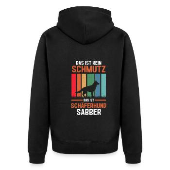 Hund Schäferhund - Unisex Premium Bio Zip Hoodie - Schwarz - Hinten - Nico (187cm)