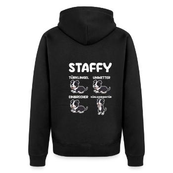 Chien Staffy - Veste à capuche bio Premium Unisexe - noir - Dos - Nico (187cm)