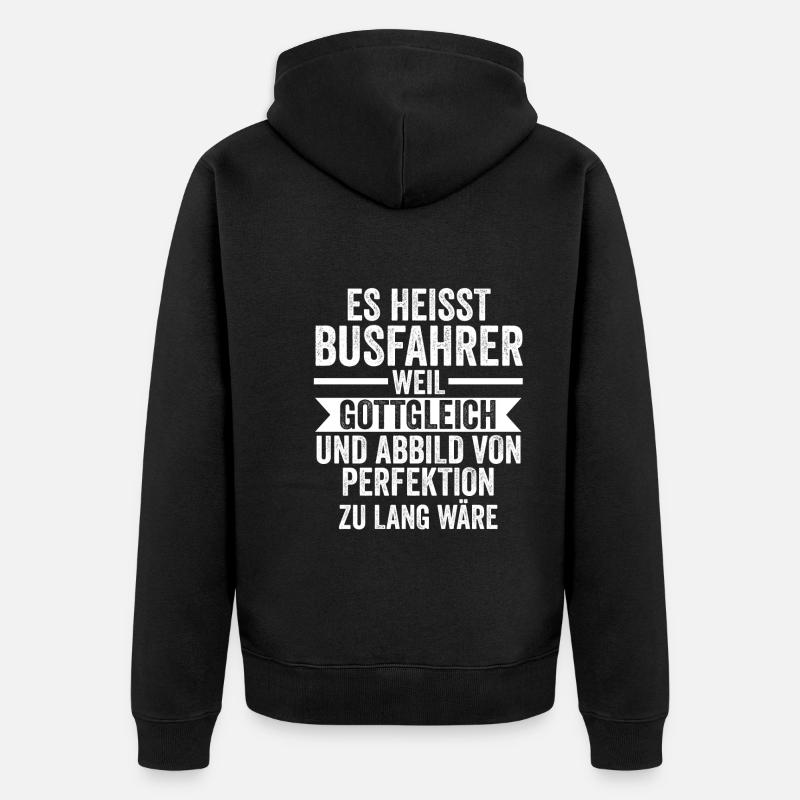 Bus Busfahrer - Unisex Premium Bio Zip Hoodie - Schwarz