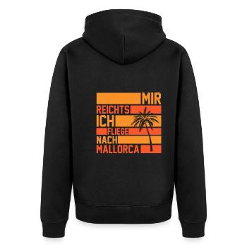 Party Urlaub Mallorca - Unisex Premium Bio Zip Hoodie - Schwarz - Hinten - Nico (187cm)
