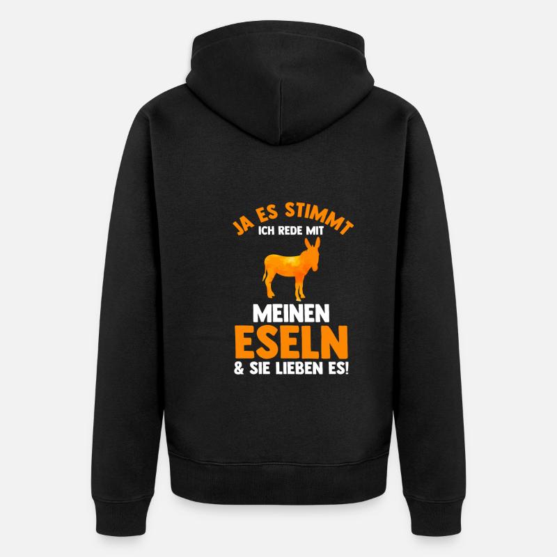 Esel - Unisex Premium Bio Zip Hoodie - Schwarz