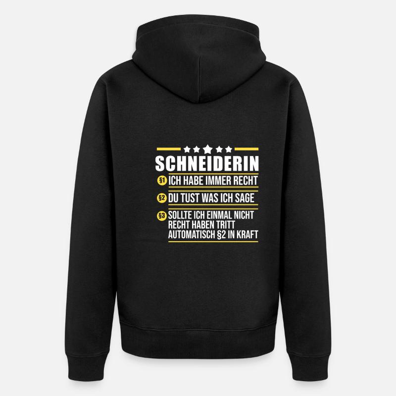 Näher Schneiderin - Unisex Premium Bio Zip Hoodie - Schwarz