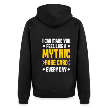 Roleplaying game - Unisex Premium Organic Zip Hoodie - black - Back - Nico (187cm)