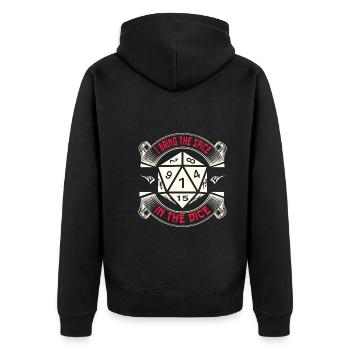 Roleplaying game - Unisex Premium Organic Zip Hoodie - black - Back - Nico (187cm)