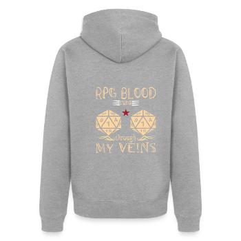 Jeu de rôle - Veste à capuche bio Premium Unisexe - gris chiné - Dos - Nico (187cm)