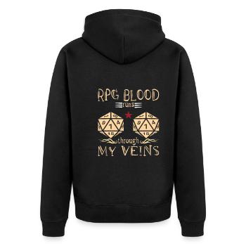 Roleplaying game - Unisex Premium Organic Zip Hoodie - black - Back - Nico (187cm)