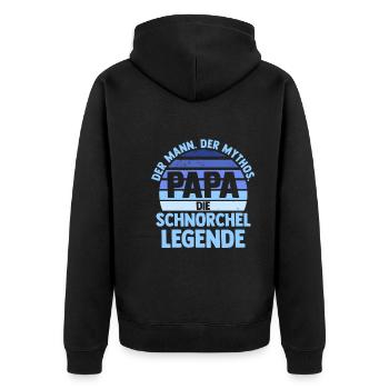 Schullehrerin Lehrerin - Unisex Premium Bio Zip Hoodie - Schwarz - Hinten - Nico (187cm)