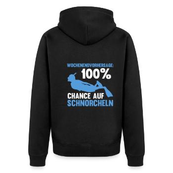 Schullehrerin Lehrerin - Unisex Premium Bio Zip Hoodie - Schwarz - Hinten - Nico (187cm)