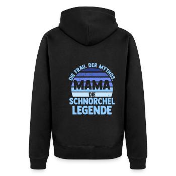 Schullehrerin Lehrerin - Unisex Premium Bio Zip Hoodie - Schwarz - Hinten - Nico (187cm)