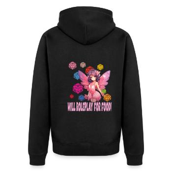 Roleplaying game - Unisex Premium Organic Zip Hoodie - black - Back - Nico (187cm)