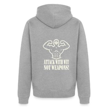 Jeu de rôle - Veste à capuche bio Premium Unisexe - gris chiné - Dos - Nico (187cm)
