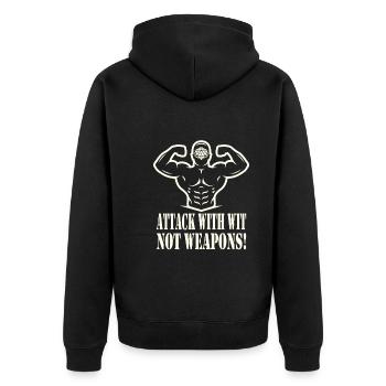 Roleplaying game - Unisex Premium Organic Zip Hoodie - black - Back - Nico (187cm)