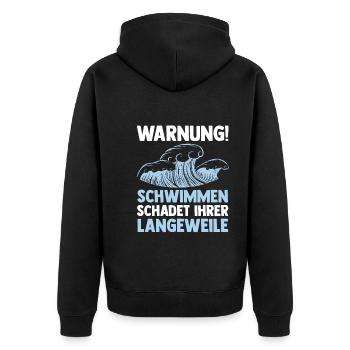 Schullehrer Lehrer - Unisex Premium Bio Zip Hoodie - Schwarz - Hinten - Nico (187cm)