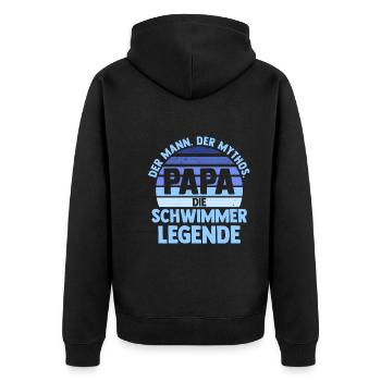 Schullehrerin Lehrerin - Unisex Premium Bio Zip Hoodie - Schwarz - Hinten - Nico (187cm)