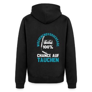 Schullehrerin Lehrerin - Unisex Premium Bio Zip Hoodie - Schwarz - Hinten - Nico (187cm)