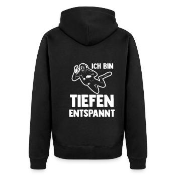 Schullehrerin Lehrerin - Unisex Premium Bio Zip Hoodie - Schwarz - Hinten - Nico (187cm)
