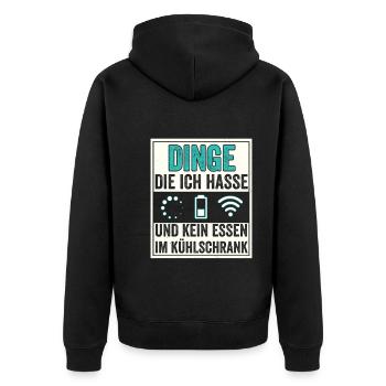 Die vier Reiter der modernen Apocalypse - Unisex Premium Bio Zip Hoodie - Schwarz - Hinten - Nico (187cm)