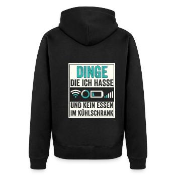 Die vier Reiter der modernen Apocalypse - Unisex Premium Bio Zip Hoodie - Schwarz - Hinten - Nico (187cm)