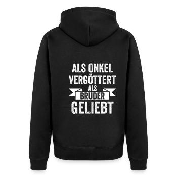 Als Bruder Geliebt Als Onkel Vergöttert - Unisex Premium Bio Zip Hoodie - Schwarz - Hinten - Nico (187cm)