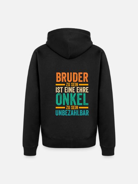 Bruder und Onkel - Unisex Premium Bio Zip Hoodie - Schwarz