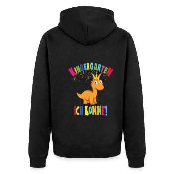Kindergarten - Unisex Premium Bio Zip Hoodie - Schwarz - Hinten - Nico (187cm)