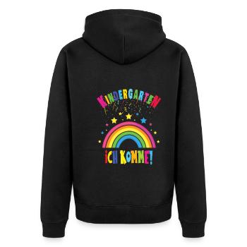 Kindergarten - Unisex Premium Bio Zip Hoodie - Schwarz - Hinten - Nico (187cm)