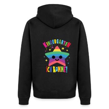Kindergarten - Unisex Premium Bio Zip Hoodie - Schwarz - Hinten - Nico (187cm)