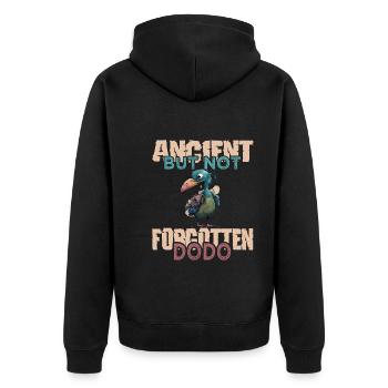 Dodo - Unisex Premium Bio Zip Hoodie - Schwarz - Hinten - Nico (187cm)