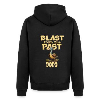 Dodo - Unisex Premium Bio Zip Hoodie - Schwarz - Hinten - Nico (187cm)