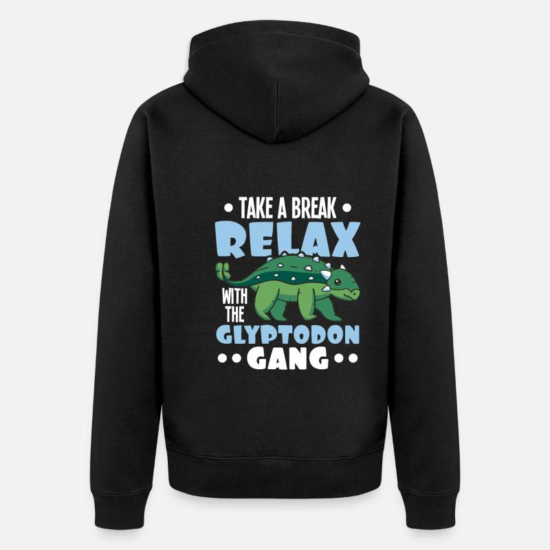 Dino - Unisex Premium Bio Zip Hoodie - Schwarz