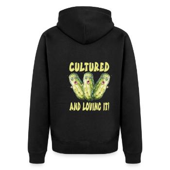 Gurken - Unisex Premium Bio Zip Hoodie - Schwarz - Hinten - Nico (187cm)