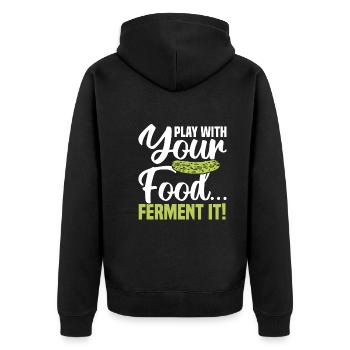 Gurken - Unisex Premium Bio Zip Hoodie - Schwarz - Hinten - Nico (187cm)