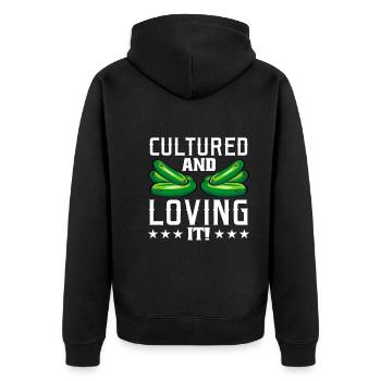 Gurken - Unisex Premium Bio Zip Hoodie - Schwarz - Hinten - Nico (187cm)