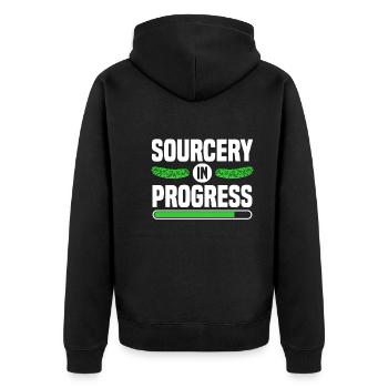 Gurken - Unisex Premium Bio Zip Hoodie - Schwarz - Hinten - Nico (187cm)