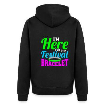 Festival - Unisex Premium Organic Zip Hoodie - black - Back - Nico (187cm)