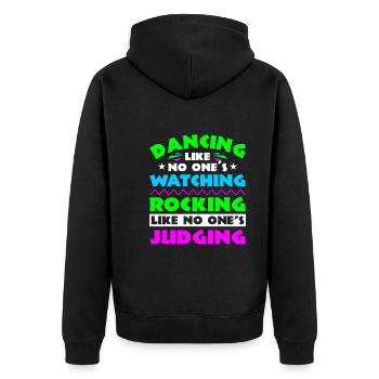 Festival - Unisex Premium Organic Zip Hoodie - black - Back - Nico (187cm)