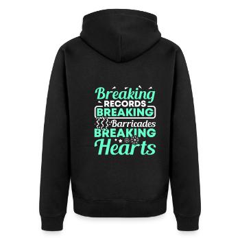 Festival - Unisex Premium Organic Zip Hoodie - black - Back - Nico (187cm)